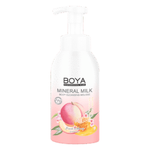 موس تنظيف الجسم بالحليب المعدني بنكهة الخوخ والعسل من بويا 500 مل