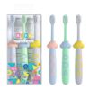 فرشاة أسنان اطفال +3 سنوات بشعيرات ناعمة من إيلفا-3 قطع