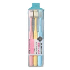 فرشاة أسنان منمو بشعيرات ناعمة من إيلفا- 3 قطع