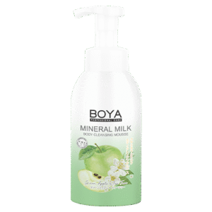 موس تنظيف الجسم بالحليب المعدني بنكهة التفاح الأخضر وشجرة الشاي من بويا 500 مل